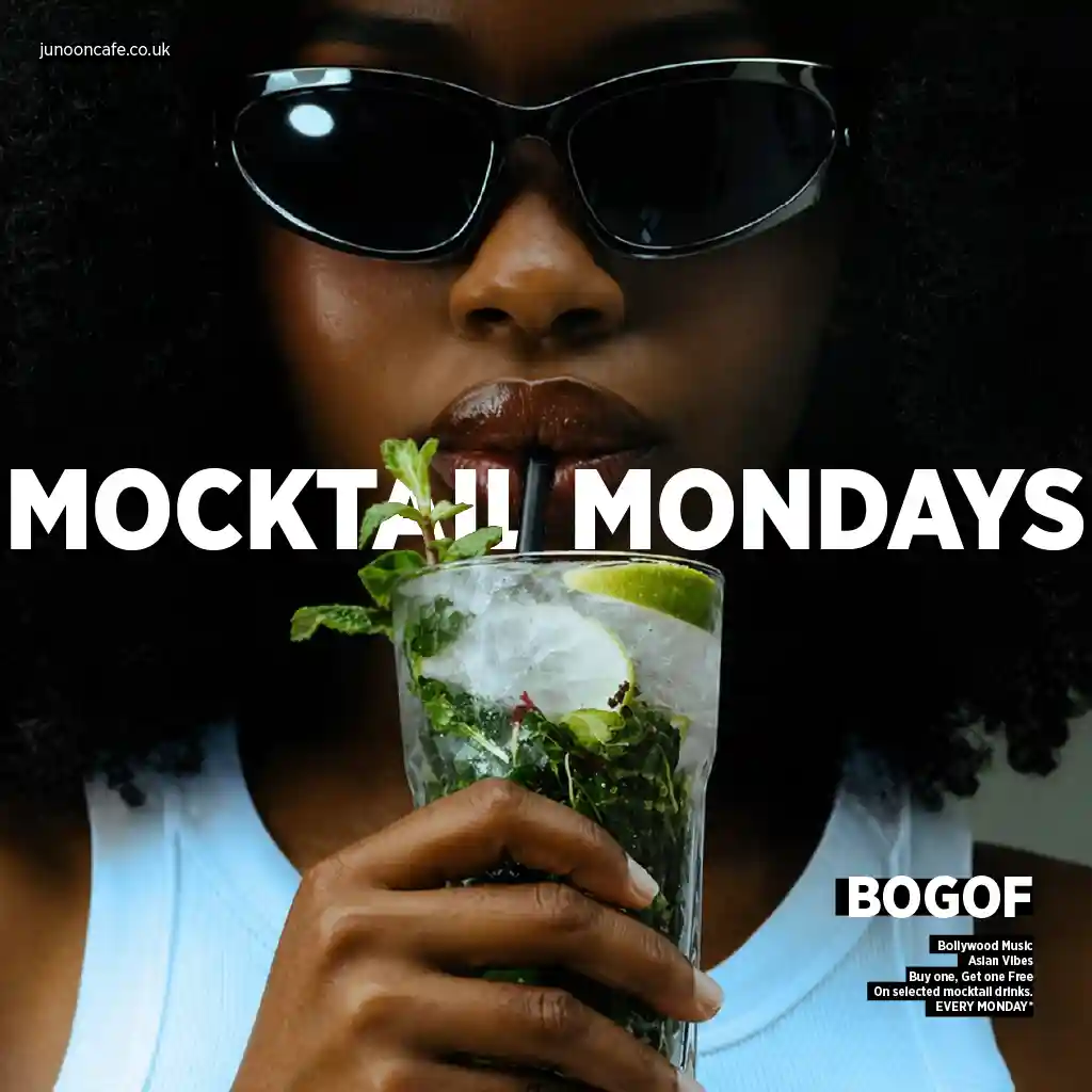 Monday BOGOF drinks offer at Junoon Bradford shisha lounge